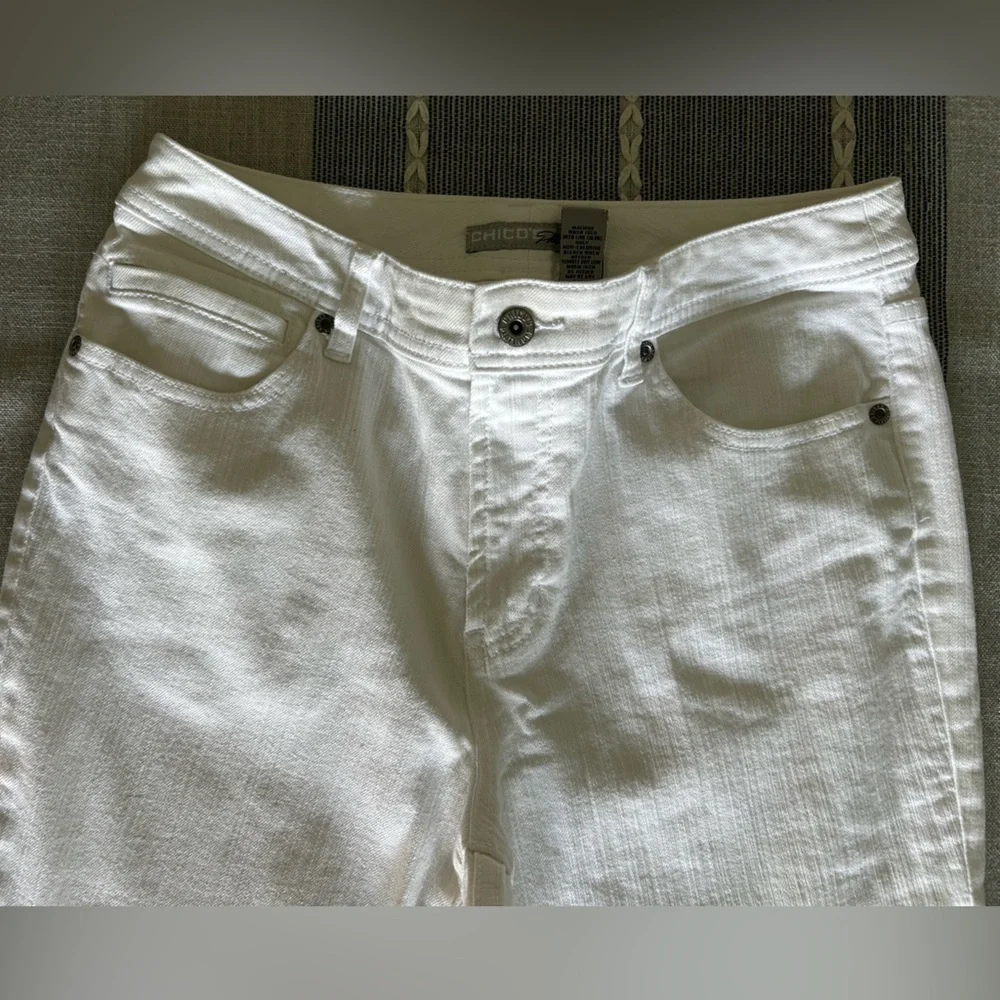 Chico’s Platinum White Jeans Size 1 Short (Medium Petite) Casual - Picture 5 of 7